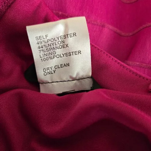 Tadashi Shoji Magenta Pleated Rosette Top Size 8